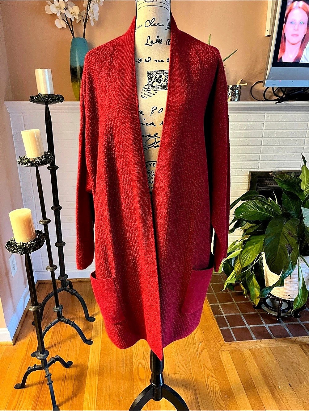 J Jill Red Cardigan Size 3X